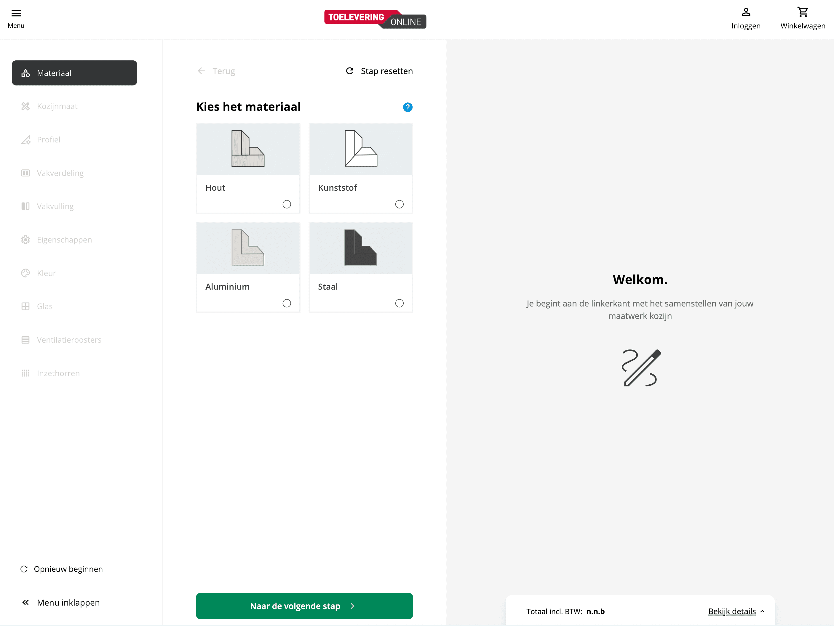 Window & Door Configurator — Toelevering Online